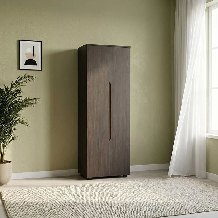 Bill 2 Door Tall Shoe Cabinet-30 Pairs-Wenge/Oak-With 2-Year Warranty