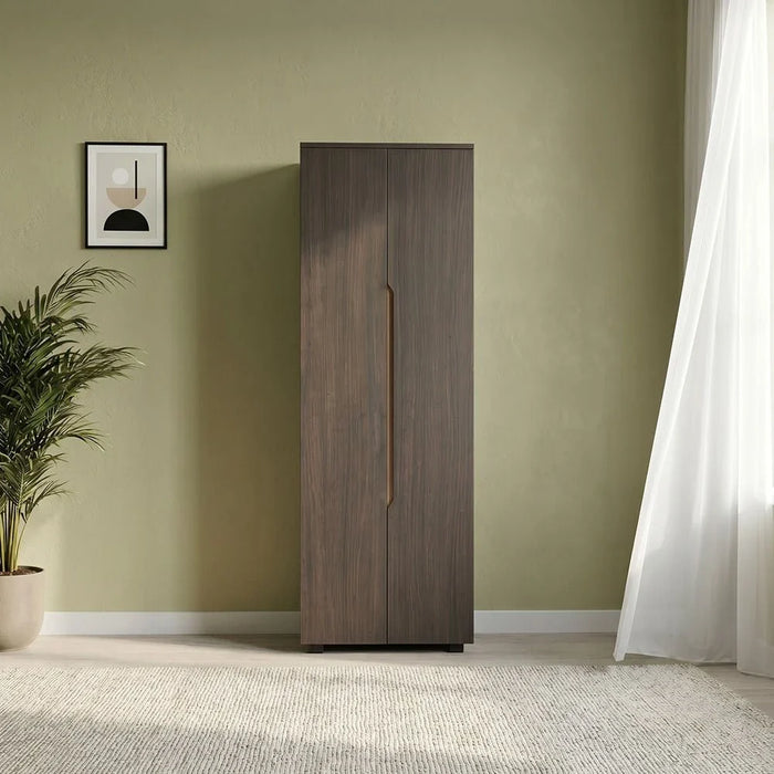 Bill 2 Door Tall Shoe Cabinet-30 Pairs-Wenge/Oak-With 2-Year Warranty