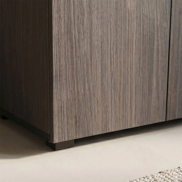 Bill 2 Door Tall Shoe Cabinet-30 Pairs-Wenge/Oak-With 2-Year Warranty