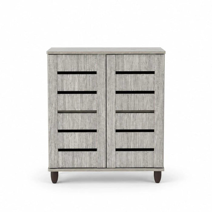 Ricky 14-Pair Shoe Cabinet-Grey Oak