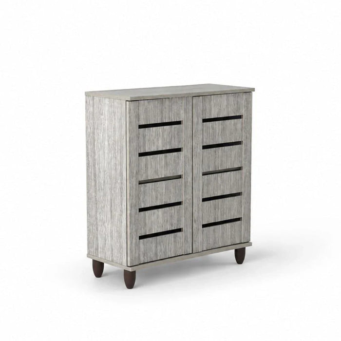 Ricky 14-Pair Shoe Cabinet-Grey Oak