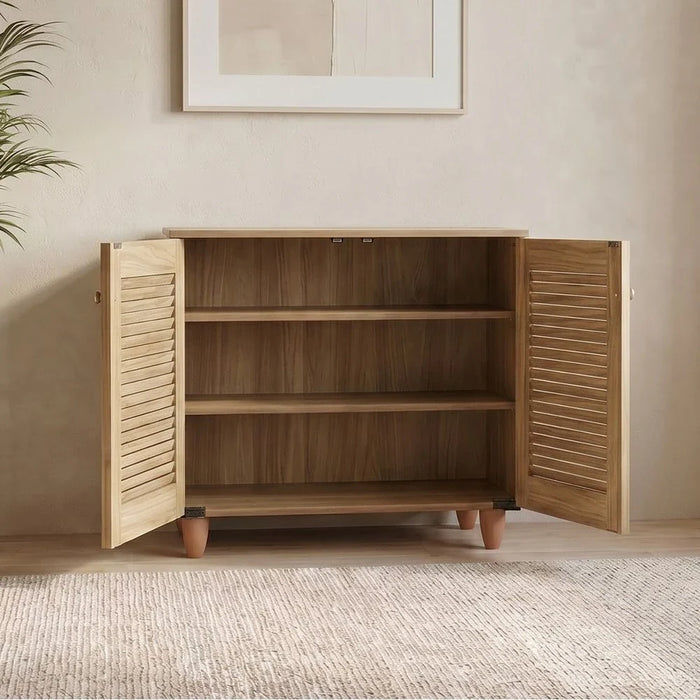 Niva 2 Door Shoe Cabinet For 12 Pairs - Oak