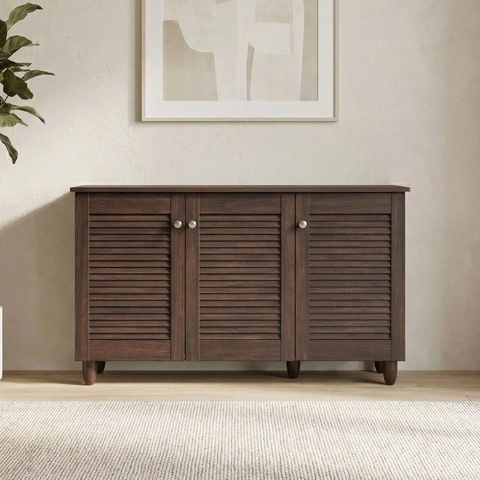 Niva 3 Door Shoe Cabinet For 14 Pairs - Walnut