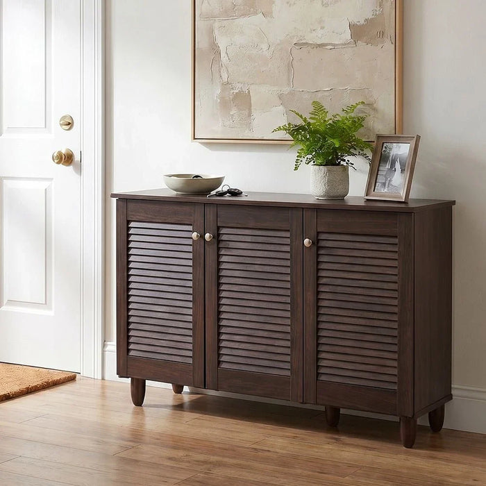Niva 3 Door Shoe Cabinet For 14 Pairs - Walnut