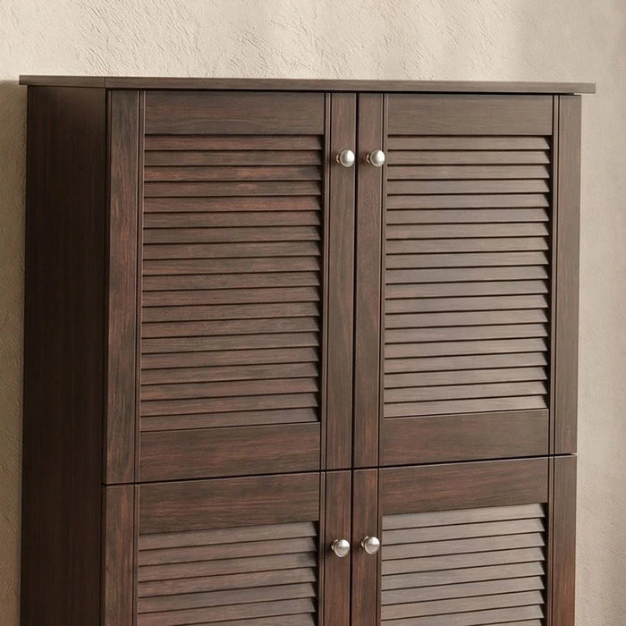 Niva 4 Door Shoe Cabinet For 18 Pairs - Walnut