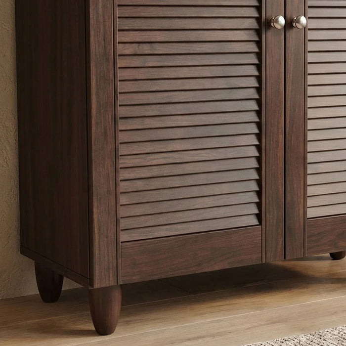 Niva 4 Door Shoe Cabinet For 18 Pairs - Walnut