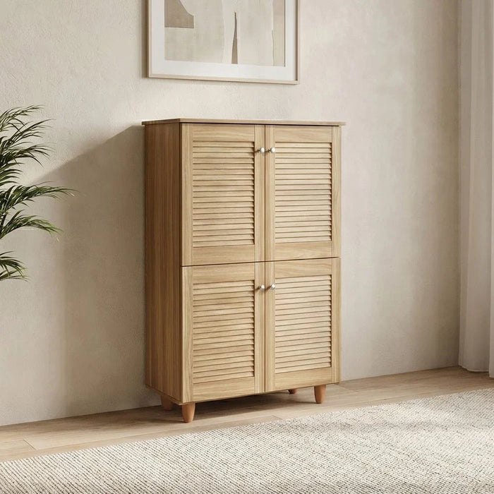Niva 4 Door Shoe Cabinet For 18 Pairs - Oak