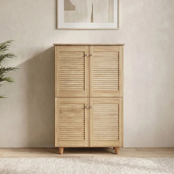 Niva 4 Door Shoe Cabinet For 18 Pairs - Oak