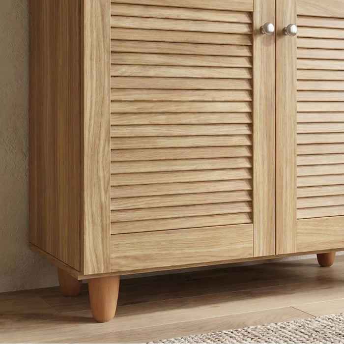 Niva 4 Door Shoe Cabinet For 18 Pairs - Oak