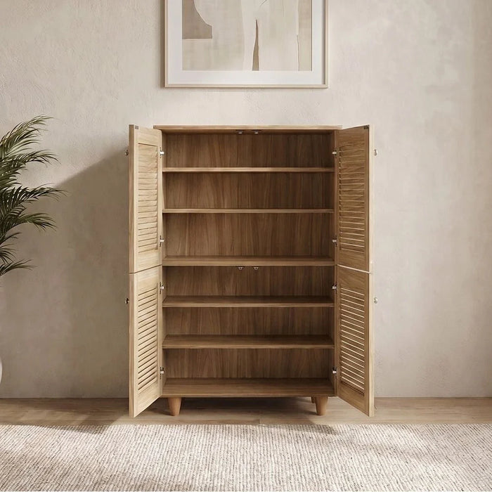 Niva 4 Door Shoe Cabinet For 18 Pairs - Oak
