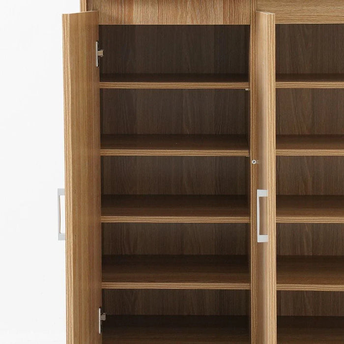 Beak 3 Door & 1 Drawer Shoe Cabinet For 20 Pairs - Dark Oak