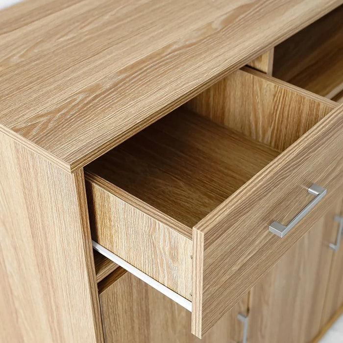 Beak 3 Door & 1 Drawer Shoe Cabinet For 20 Pairs - Dark Oak