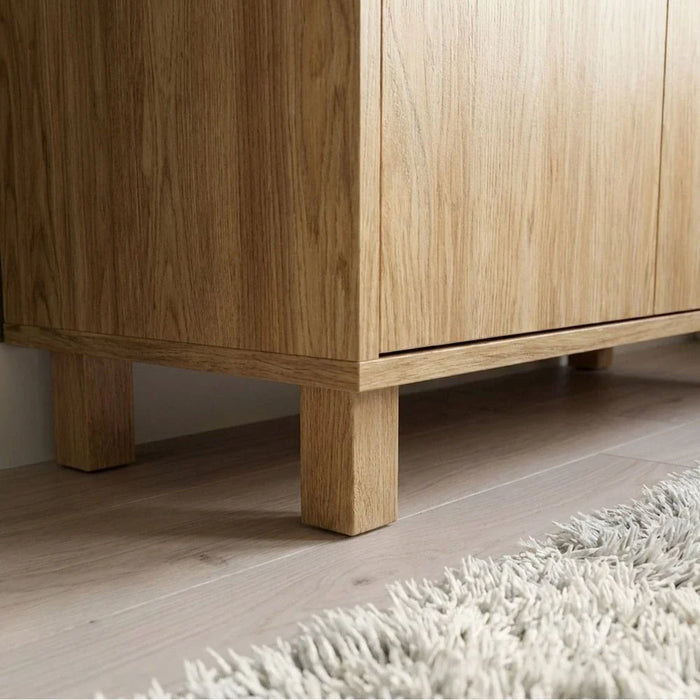 Beak 3 Door & 1 Drawer Shoe Cabinet For 20 Pairs - Dark Oak