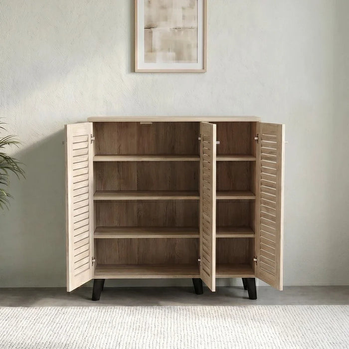 Alfa 3 Door Shoe Cabinet For 14 Pairs- Sonoma Oak