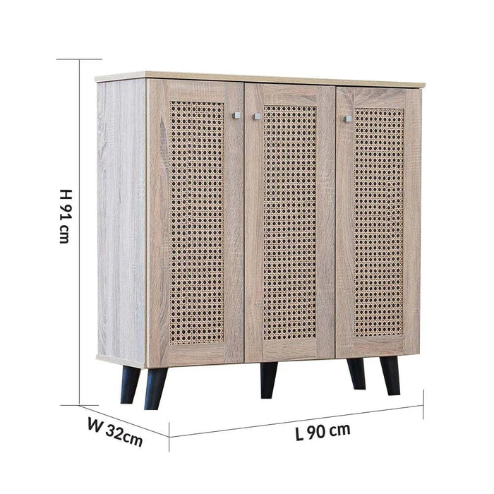 Alfa 3 Door Shoe Cabinet For 14 Pairs- Sonoma Oak