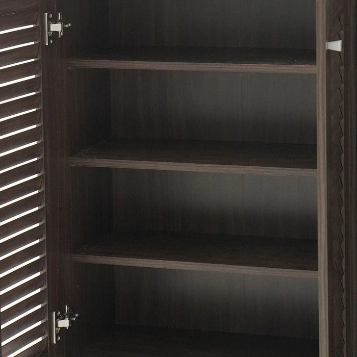 Alfa 3 Door Shoe Cabinet For 14 Pairs- Walnut