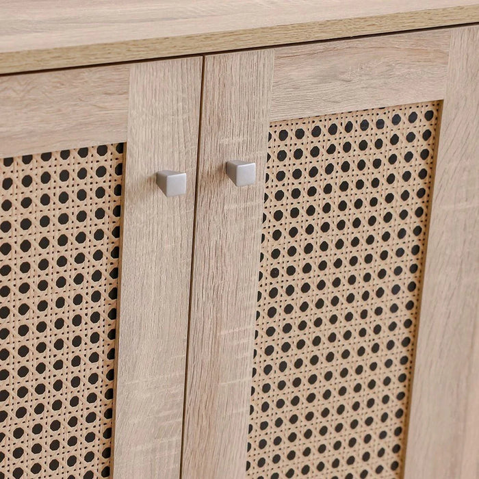 Lacey 3-Door Shoe Cabinet-Sonoma Oak-With 2-Year Warranty