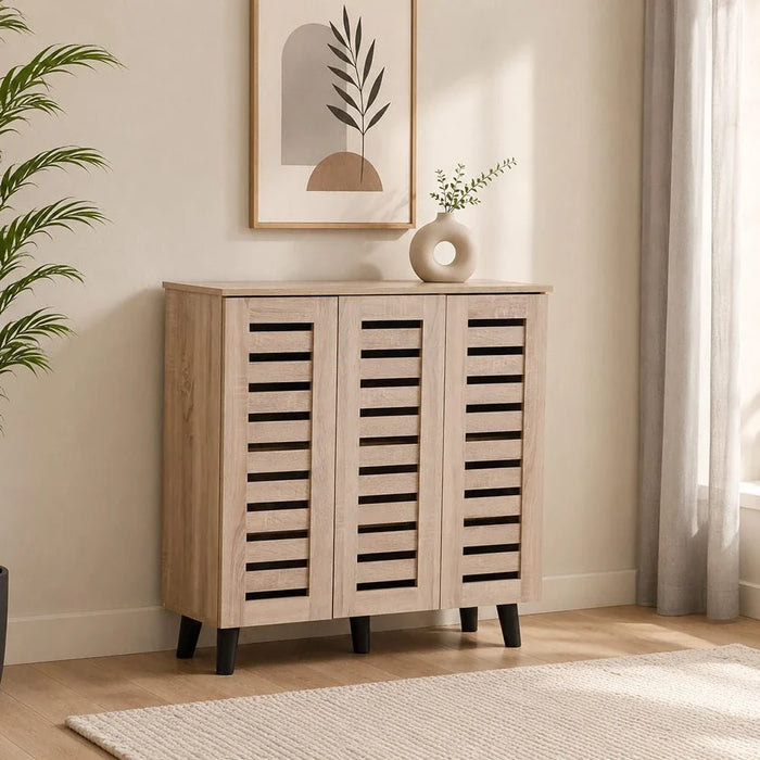 Jax 3 Door Shoe Cabinet For 14 Pairs - Sonoma Oak