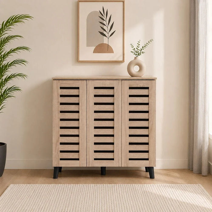 Jax 3 Door Shoe Cabinet For 14 Pairs - Sonoma Oak