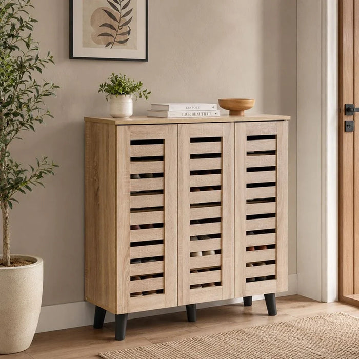 Jax 3 Door Shoe Cabinet For 14 Pairs - Sonoma Oak