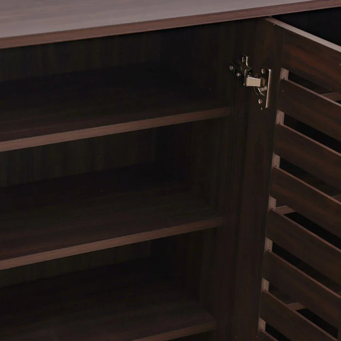Jax 3 Door Shoe Cabinet For 14 Pairs - Walnut