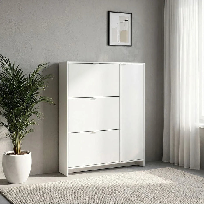 Apia 24-Pair Shoe Cabinet - White - With 2-Year Warranty