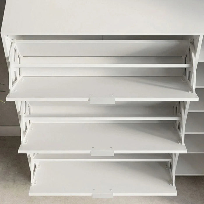 Apia 24-Pair Shoe Cabinet - White - With 2-Year Warranty