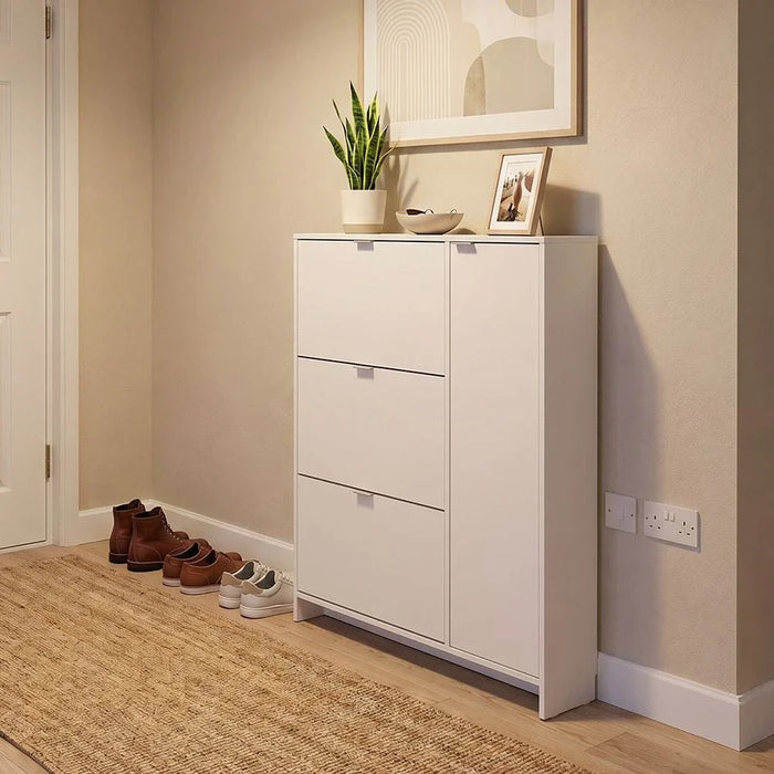 Apia 24-Pair Shoe Cabinet - White - With 2-Year Warranty