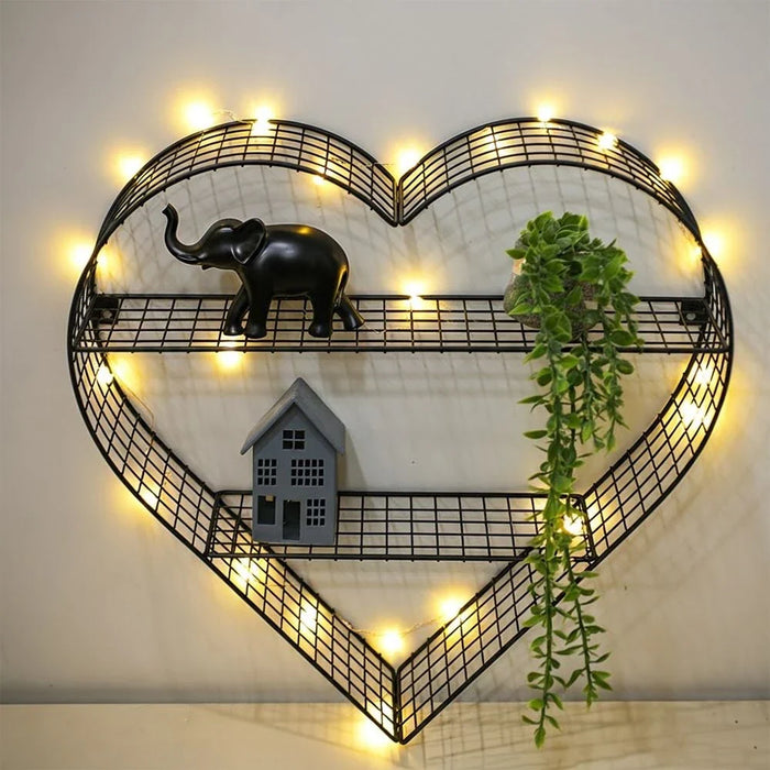 Avenue Heart Shape Wall Shelf - Grey - W26xD13xH60 cm - With 2-Year Warranty