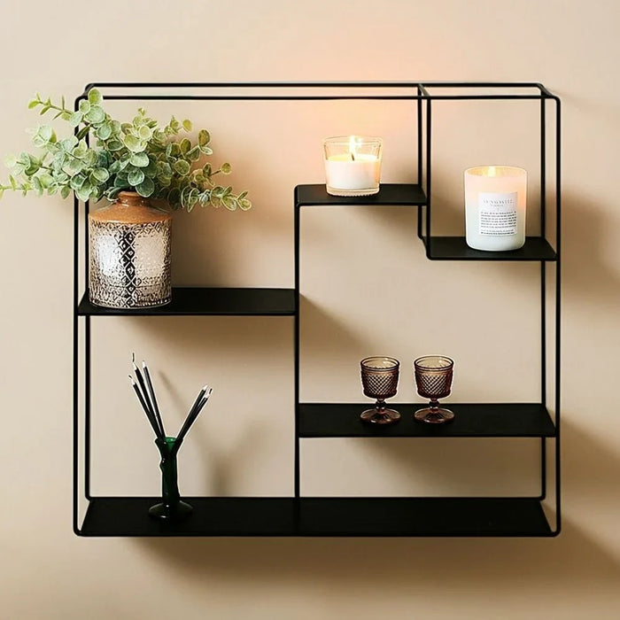 Cubic Wall Shelf - Black - 80x15x80 cm - With 2-Year Warranty