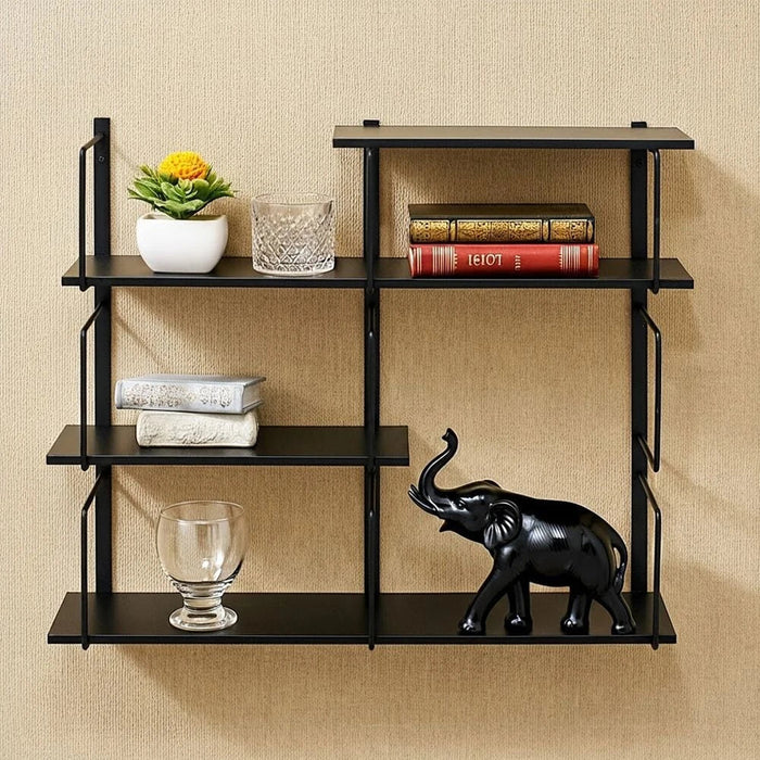 Eroll Wall Shelf - Black - 80x17.3x71.9 cm
