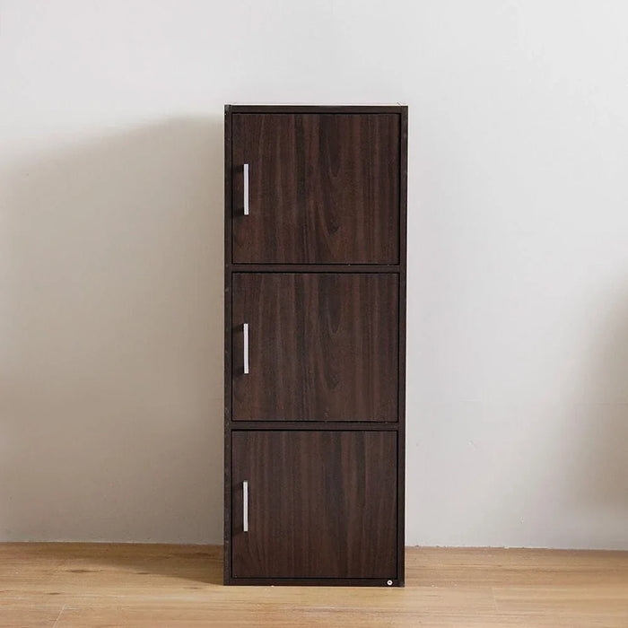 Carlotta 3-Door Storage Cabinet-Walnut-With 2-Year Warranty