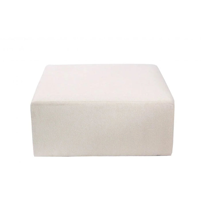 Edia Big Square Ottoman-Off-White-With 2-Year Warranty