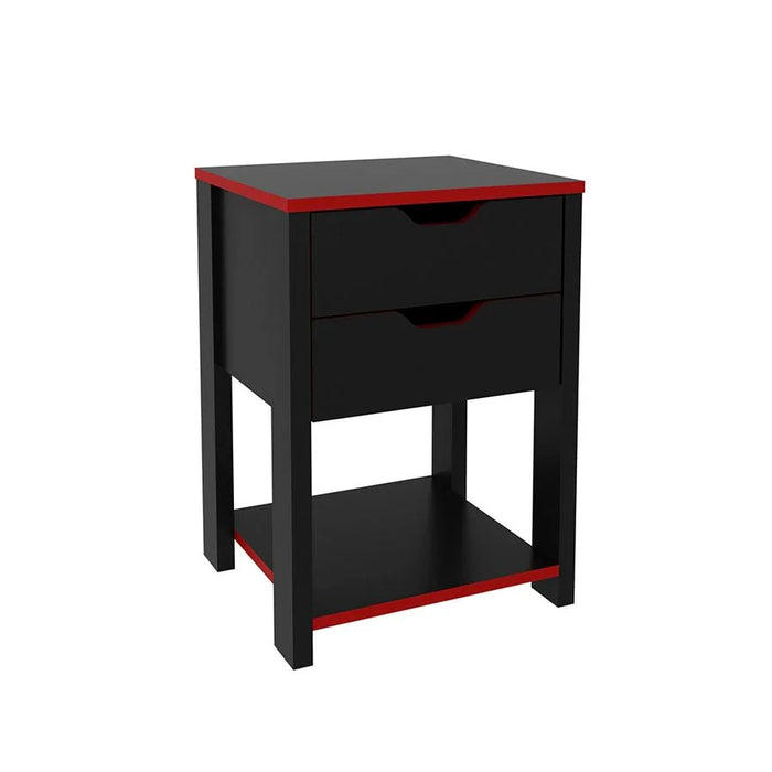 Atlaz Storage Cabinet with 2 Drawers-Red/Black-With 2-Year Warranty