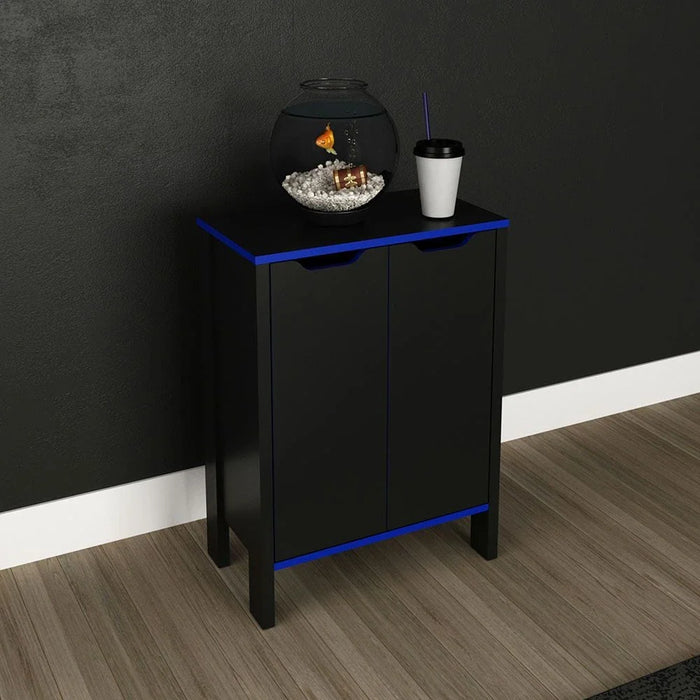 Atlaz Storage Cabinet with 2 Doors-Blue/Black-With 2-Year Warranty