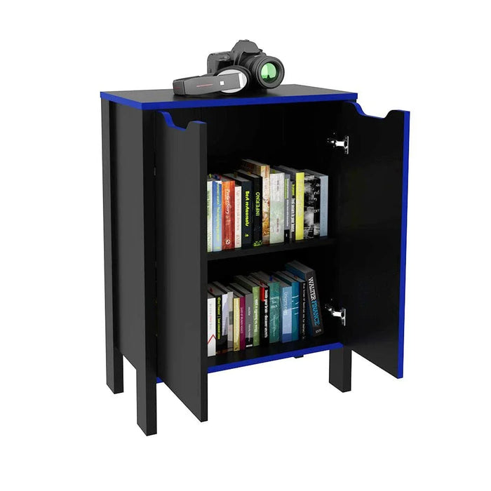 Atlaz Storage Cabinet with 2 Doors-Blue/Black-With 2-Year Warranty
