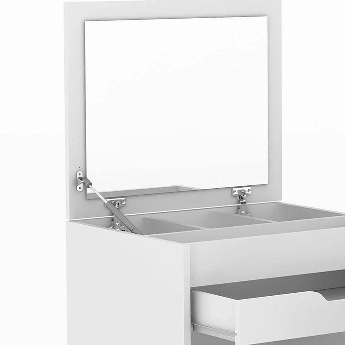 Eldon Compact Dressing Table with Drawer and Storage in Seat - White - With 2-Year Warranty
