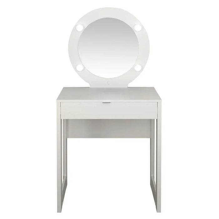 Eldon Dressing Table with Mirror & Drawer- White-With 2-Year Warranty