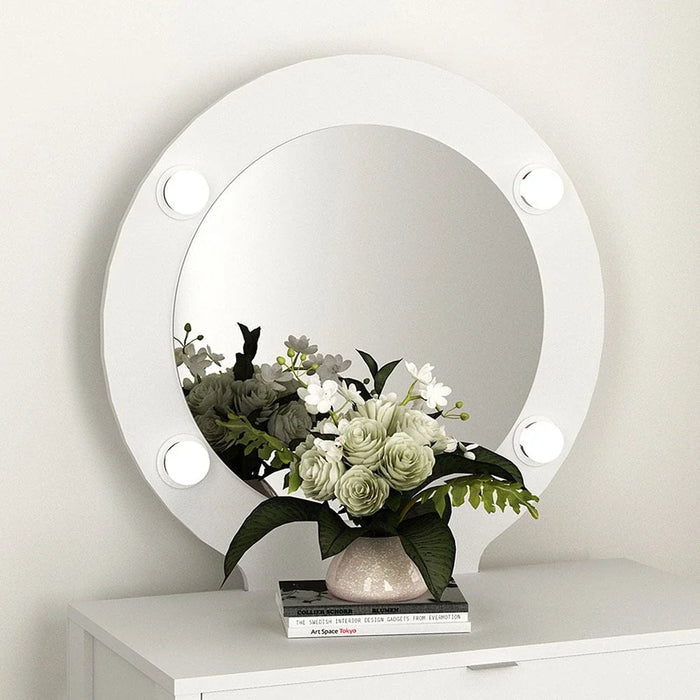 Eldon Dressing Table with Mirror & Drawer- White-With 2-Year Warranty