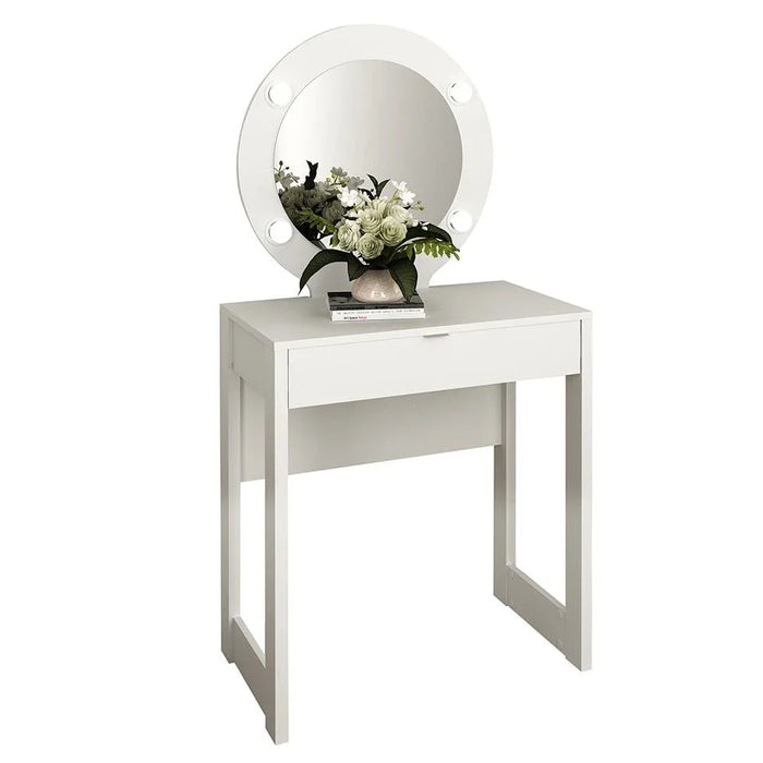 Eldon Dressing Table with Mirror & Drawer- White-With 2-Year Warranty