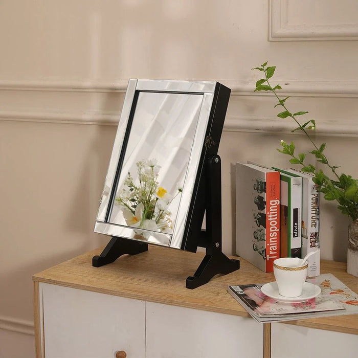 Nemya Small Jewelry Cabinet with Mirror-Black-With 2-Year Warranty