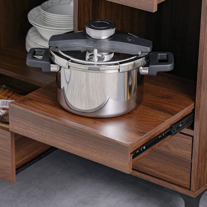 Dakar Multipurpose Cabinet with Hutch _ Walnut/Brown - With 2-Year Warranty