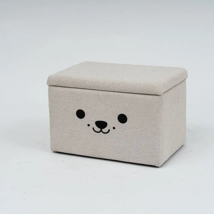 Face Storage Ottoman with Storage - Beige - With 2-Year Warranty