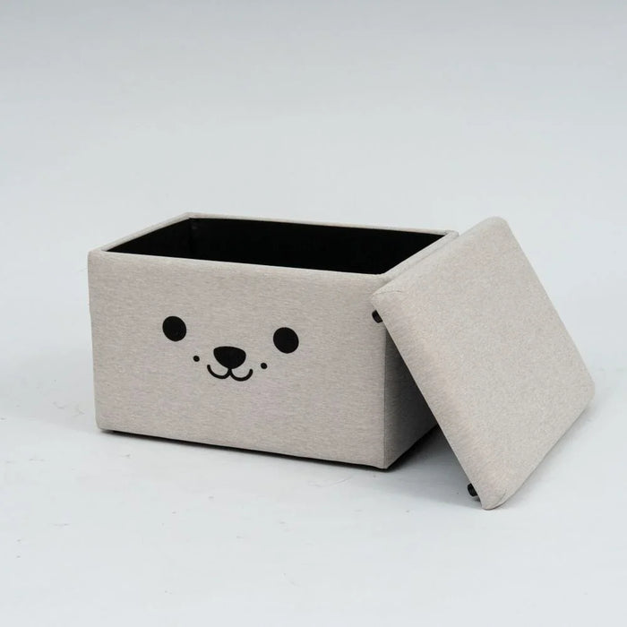 Face Storage Ottoman with Storage - Beige - With 2-Year Warranty