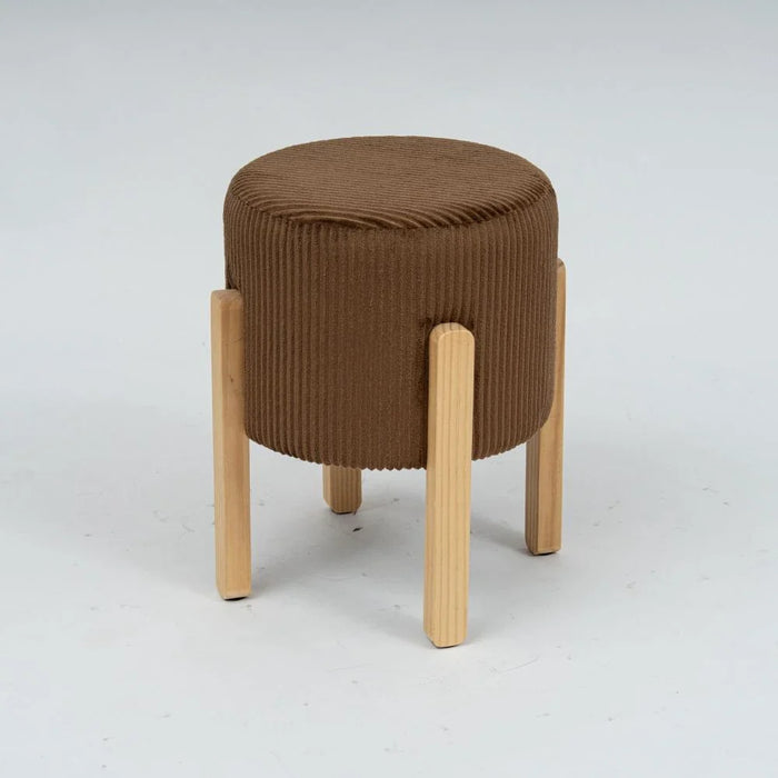 Curdo Round Stool - Brown - With 2-Year Warranty