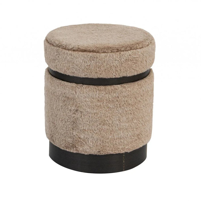 Radius Round Ottoman- Beige