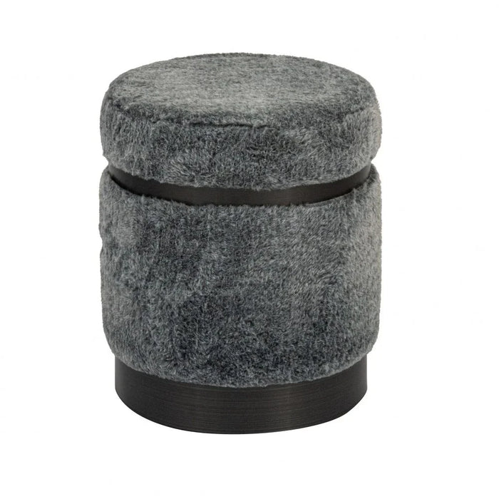 Radius Round Ottoman-Dark Grey