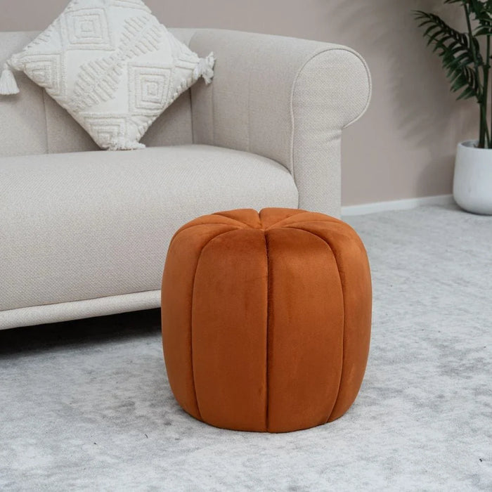 Orly Round Ottoman- Orange