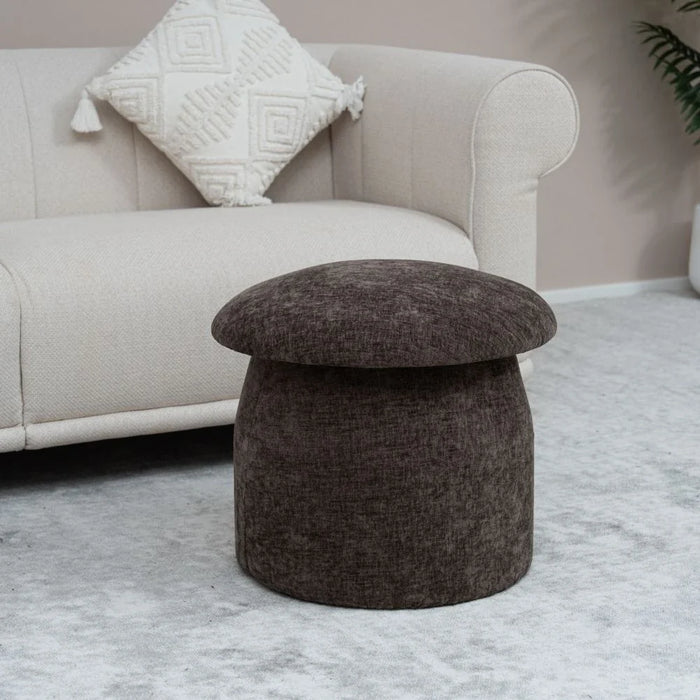 Murano Round Ottoman- Dark Brown