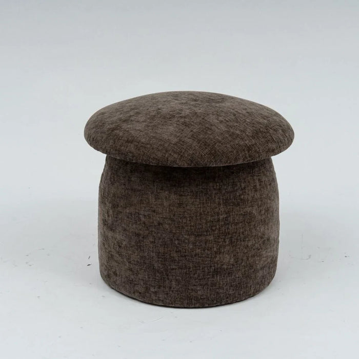 Murano Round Ottoman- Dark Brown
